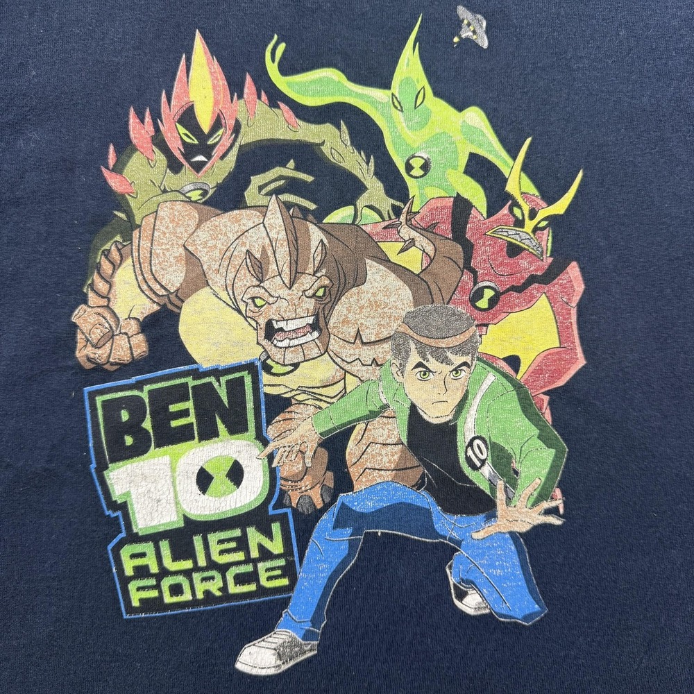 Cartoon Network Shirt Boys 8 Blue Ben 10 Alien Force Graphic Tee Short Sleeve
